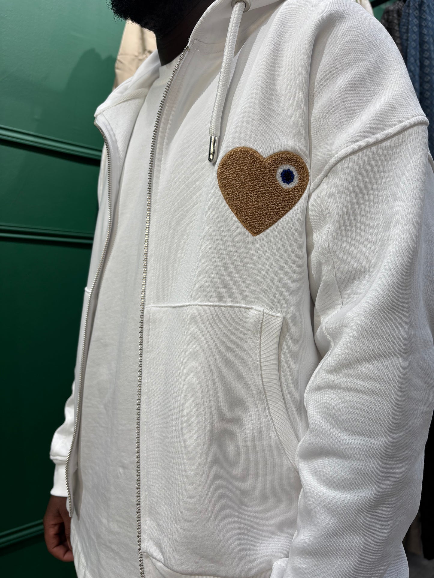 VESTE TINDER - WHITE/BROWN