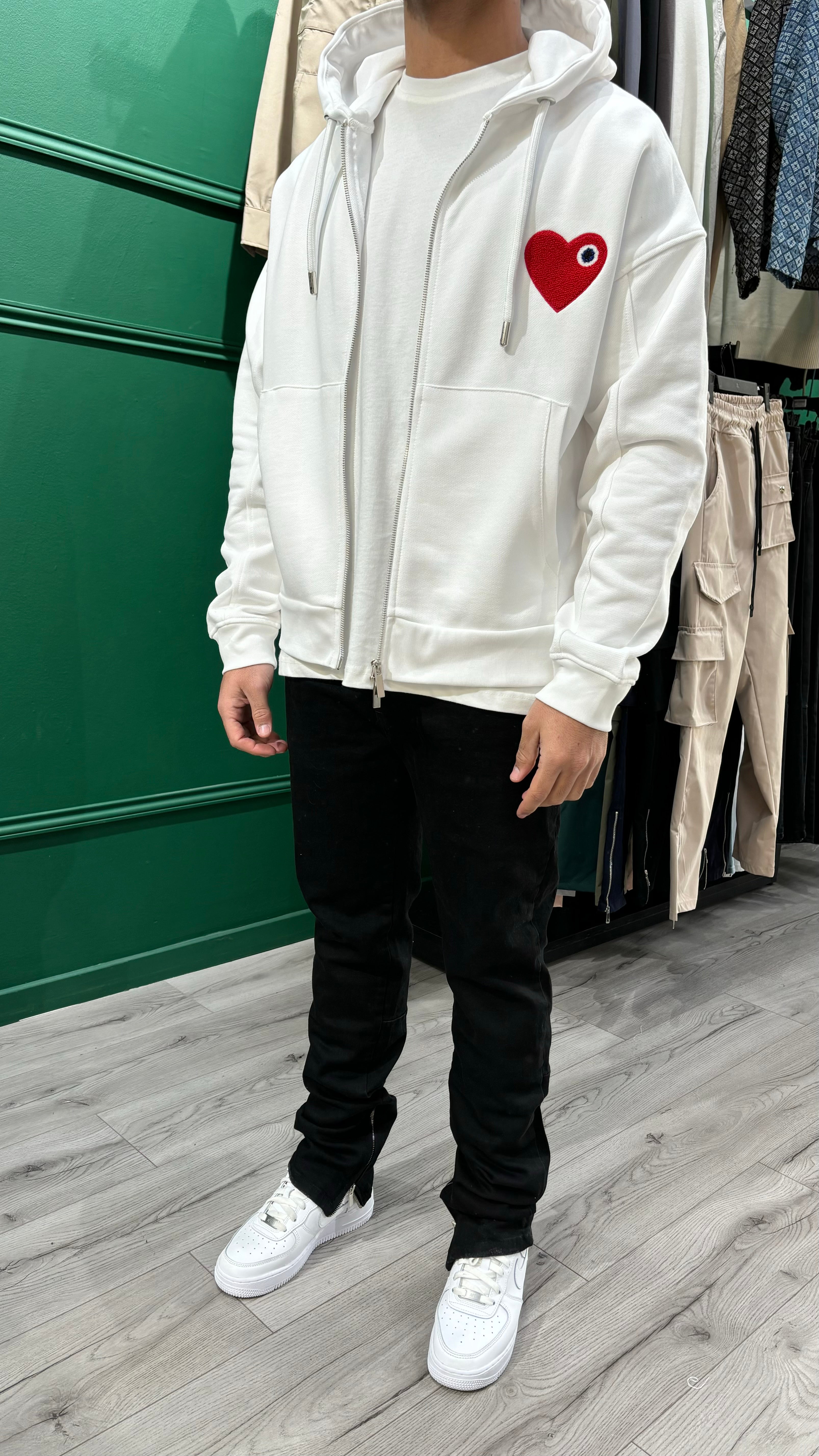VESTE TINDER - WHITE/RED