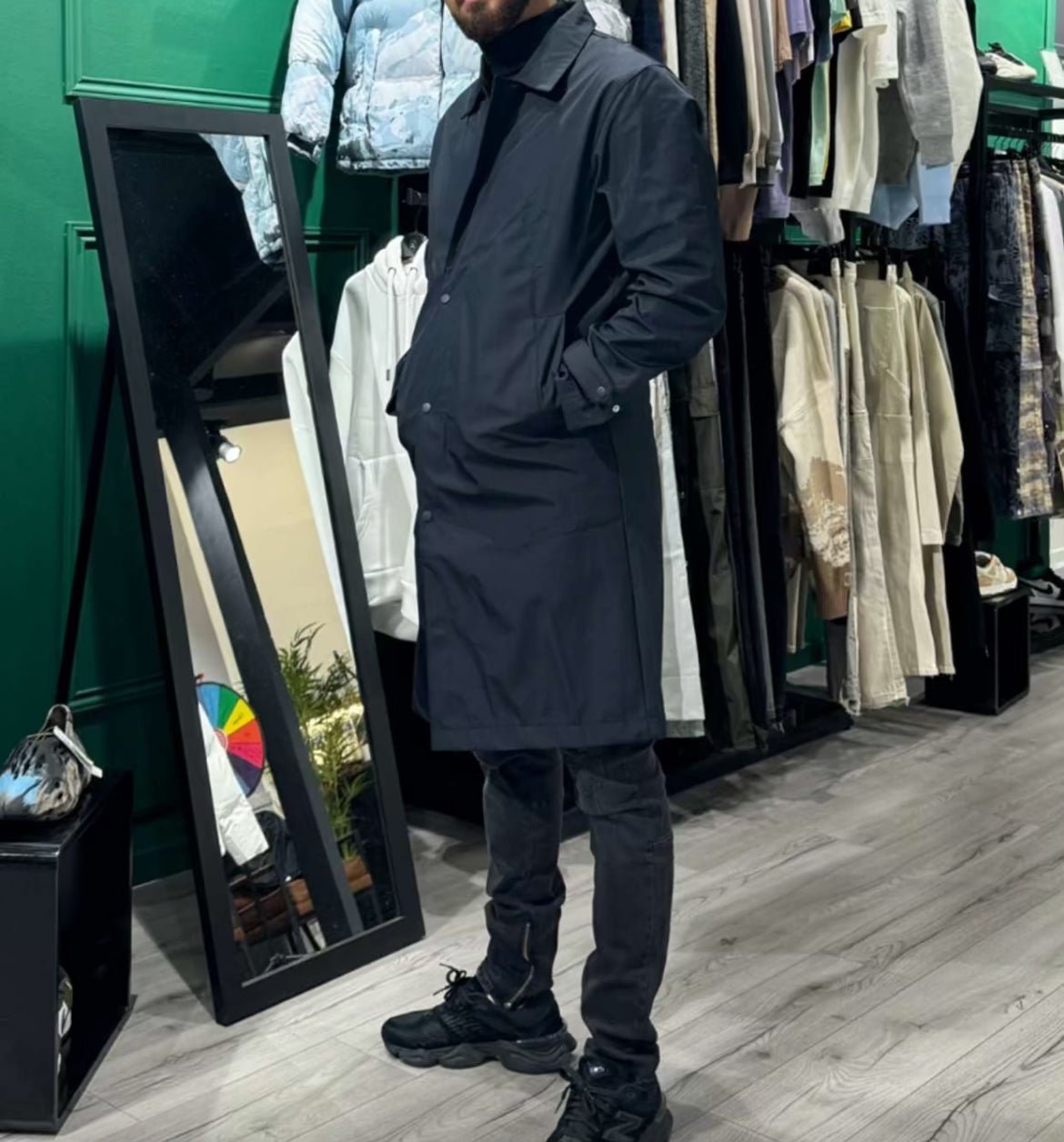VESTE LONGUE - DARK BLUE - HB STORE