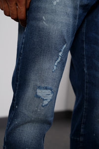 JEAN ZIPPÉ - BLEU FONCÉ - HB STORE