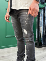 Load image into Gallery viewer, ZIPPED JEANS - BLACK BLUSE
