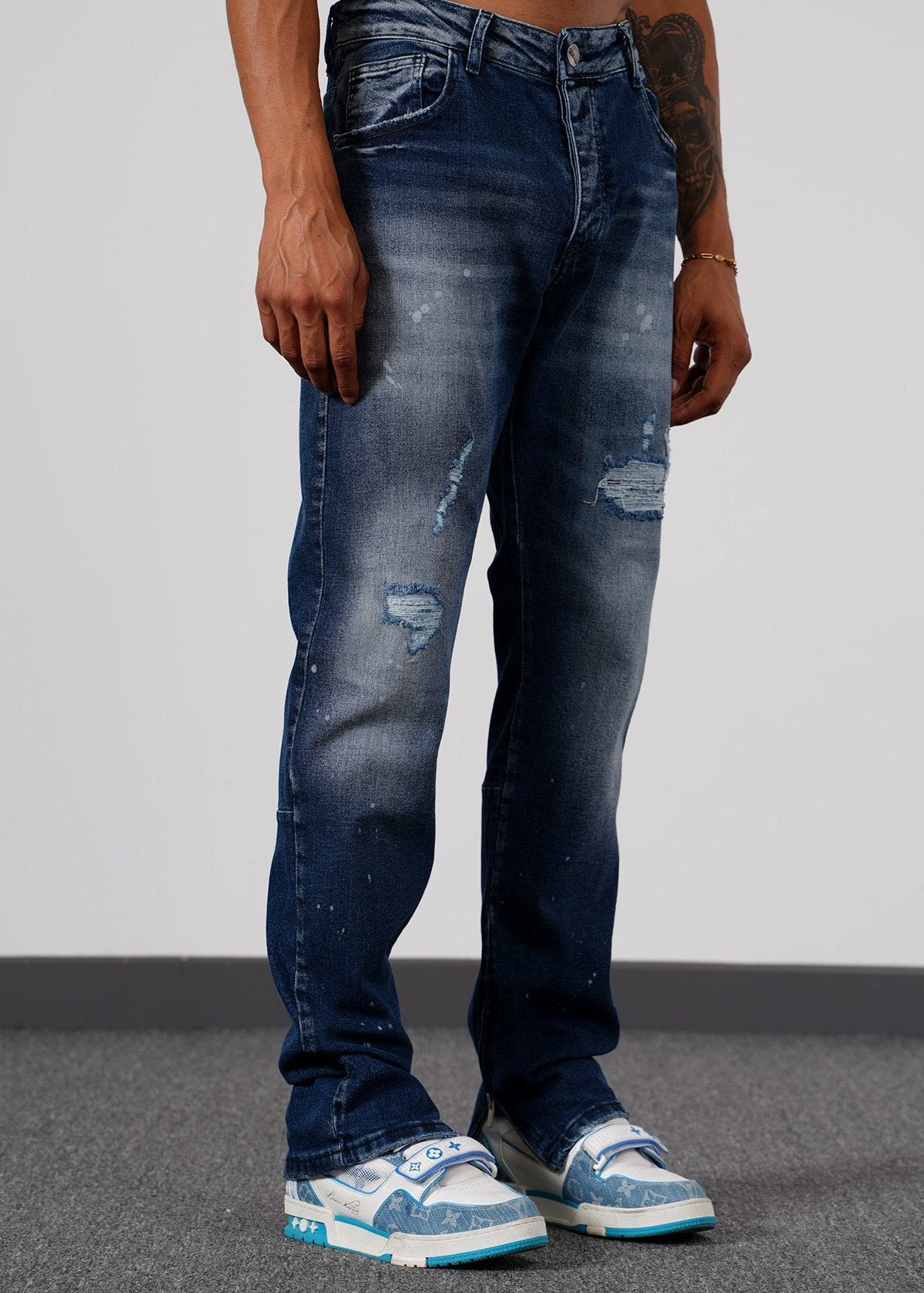 JEAN ZIPPÉ - BLEU FONCÉ - HB STORE