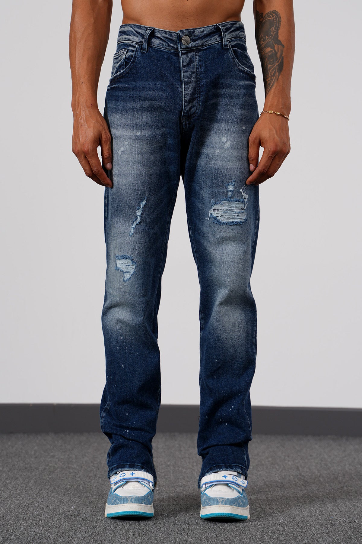 JEAN ZIPPÉ - BLEU FONCÉ - HB STORE