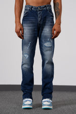 Cargar imagen en el visor de la galería, JEAN ZIPPÉ - BLEU FONCÉ - HB STORE
