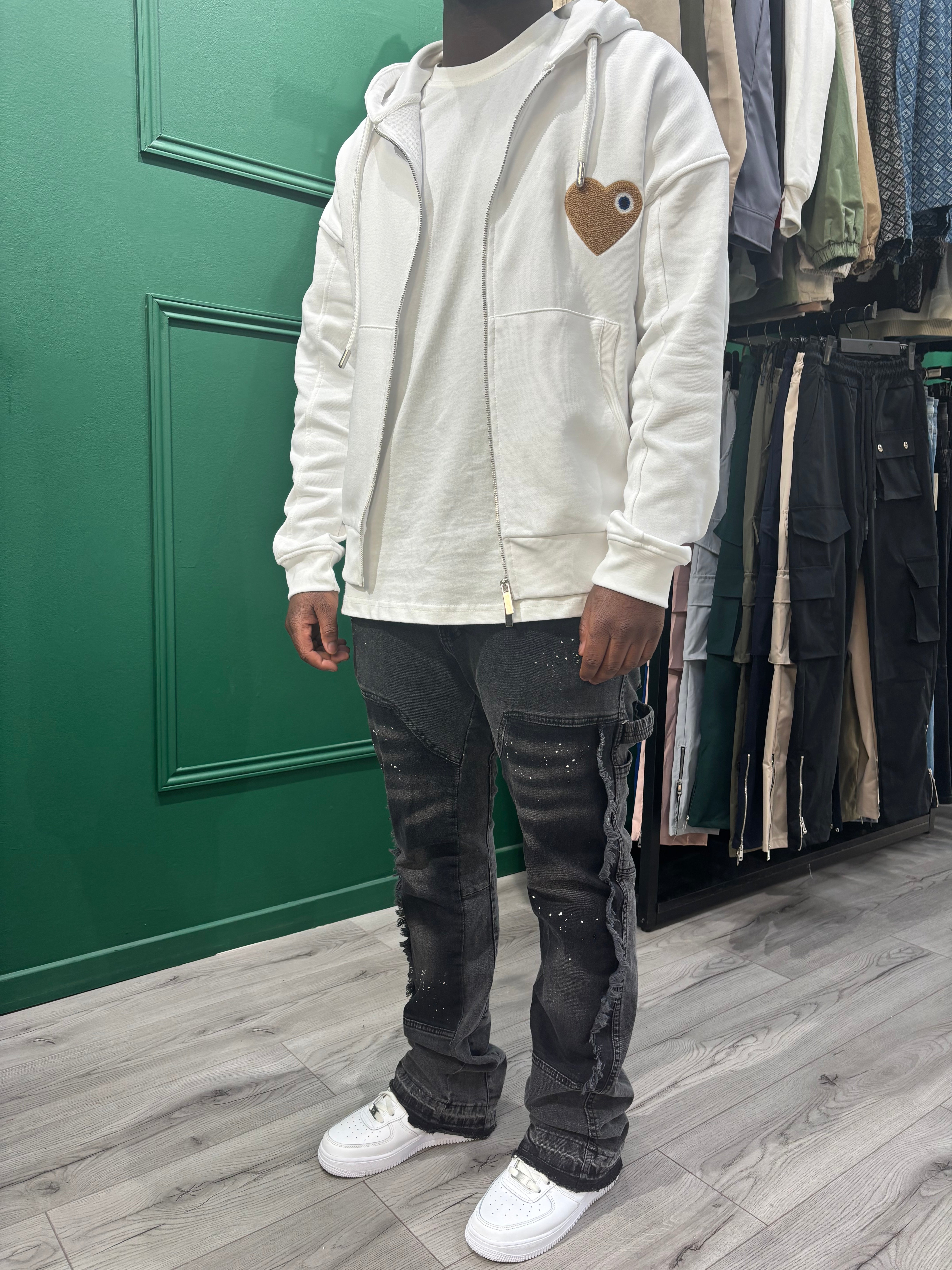 VESTE TINDER - WHITE/BROWN