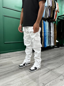 CARGO 3 BOUTONS - BLANC