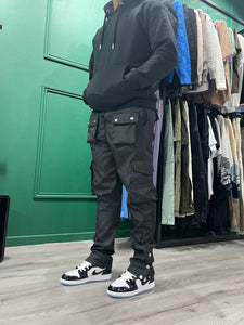 CARGO 3 BOUTONS - NOIR