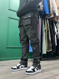 CARGO 3 BOUTONS - NOIR